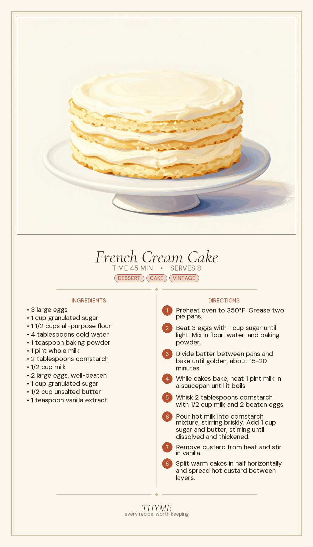 French Cream Cake