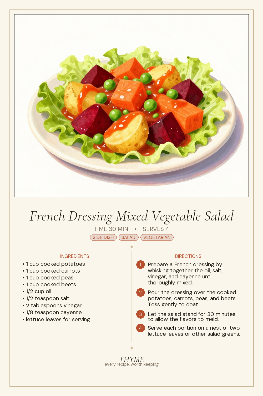 French Dressing Mixed Vegetable Salad