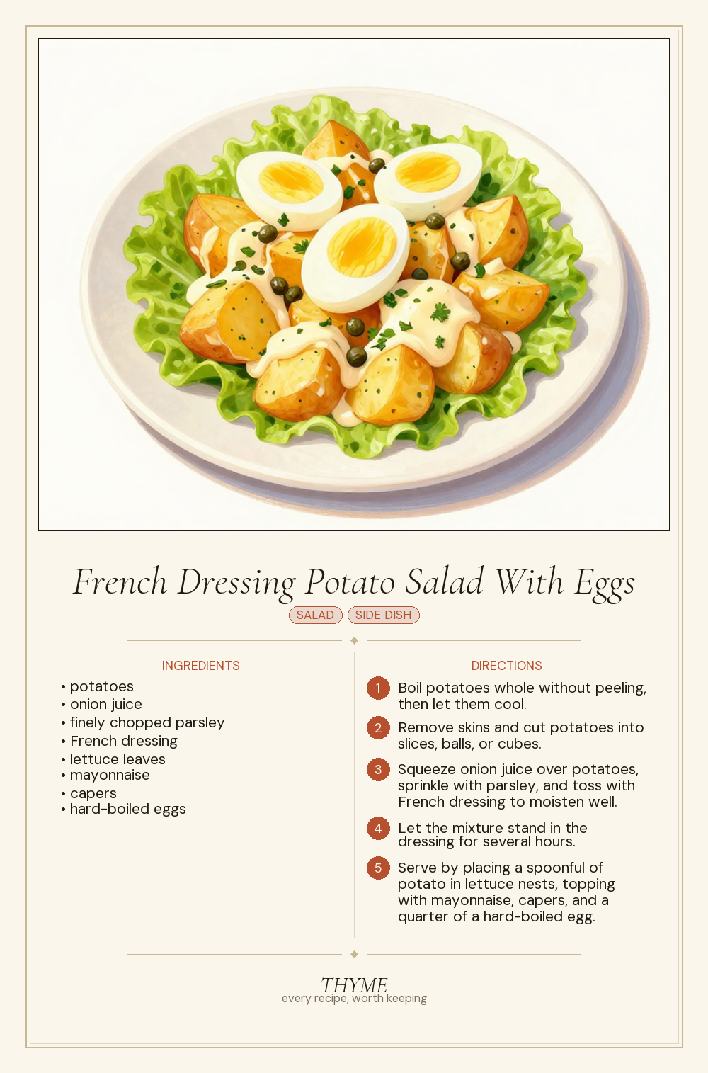 French Dressing Potato Salad With Eggs