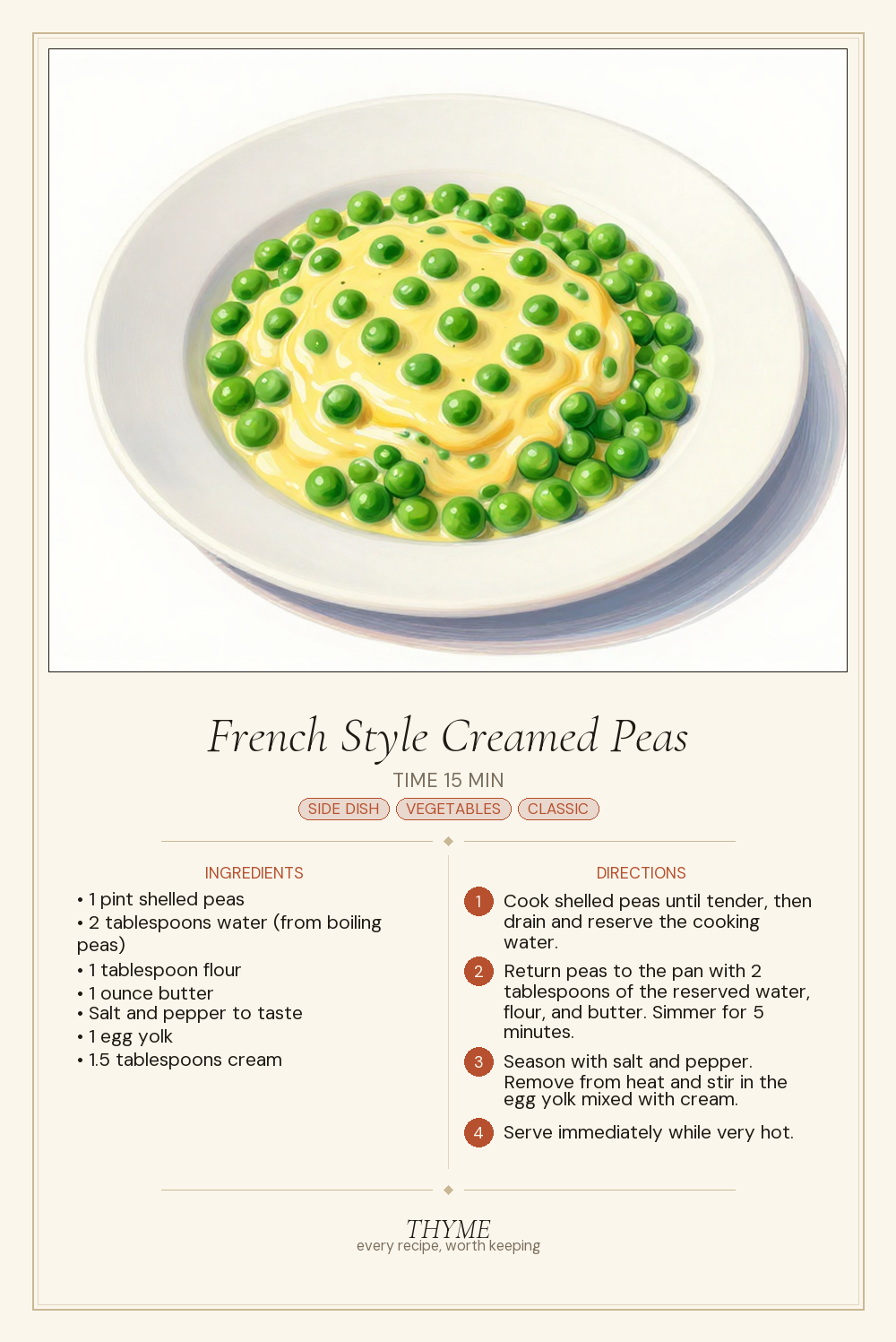 French Style Creamed Peas