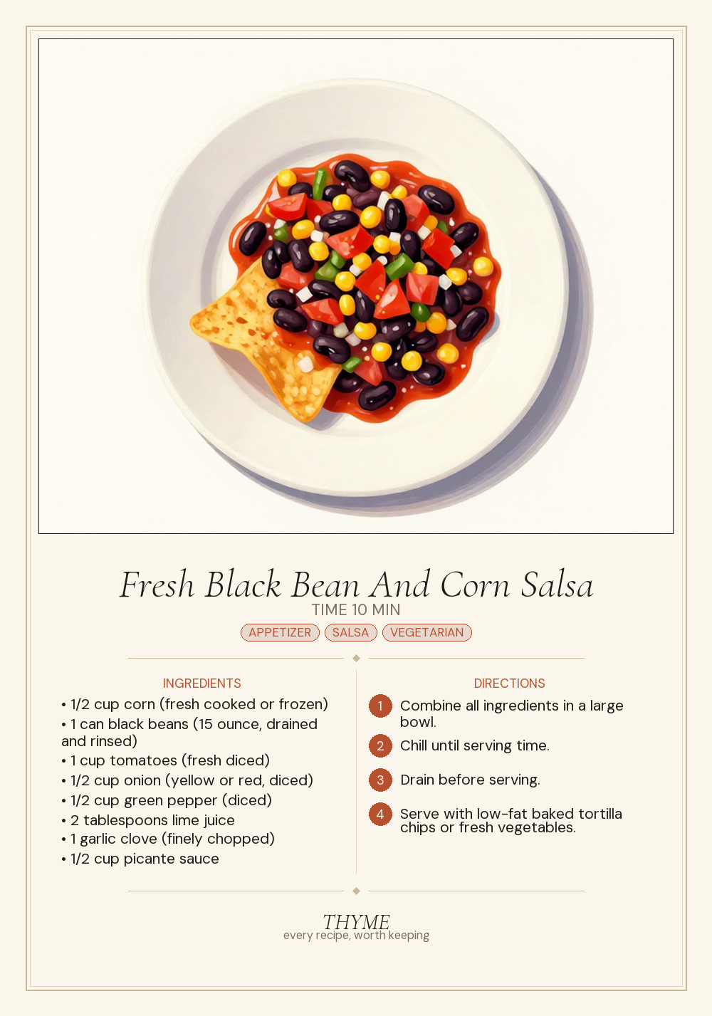 Fresh Black Bean And Corn Salsa