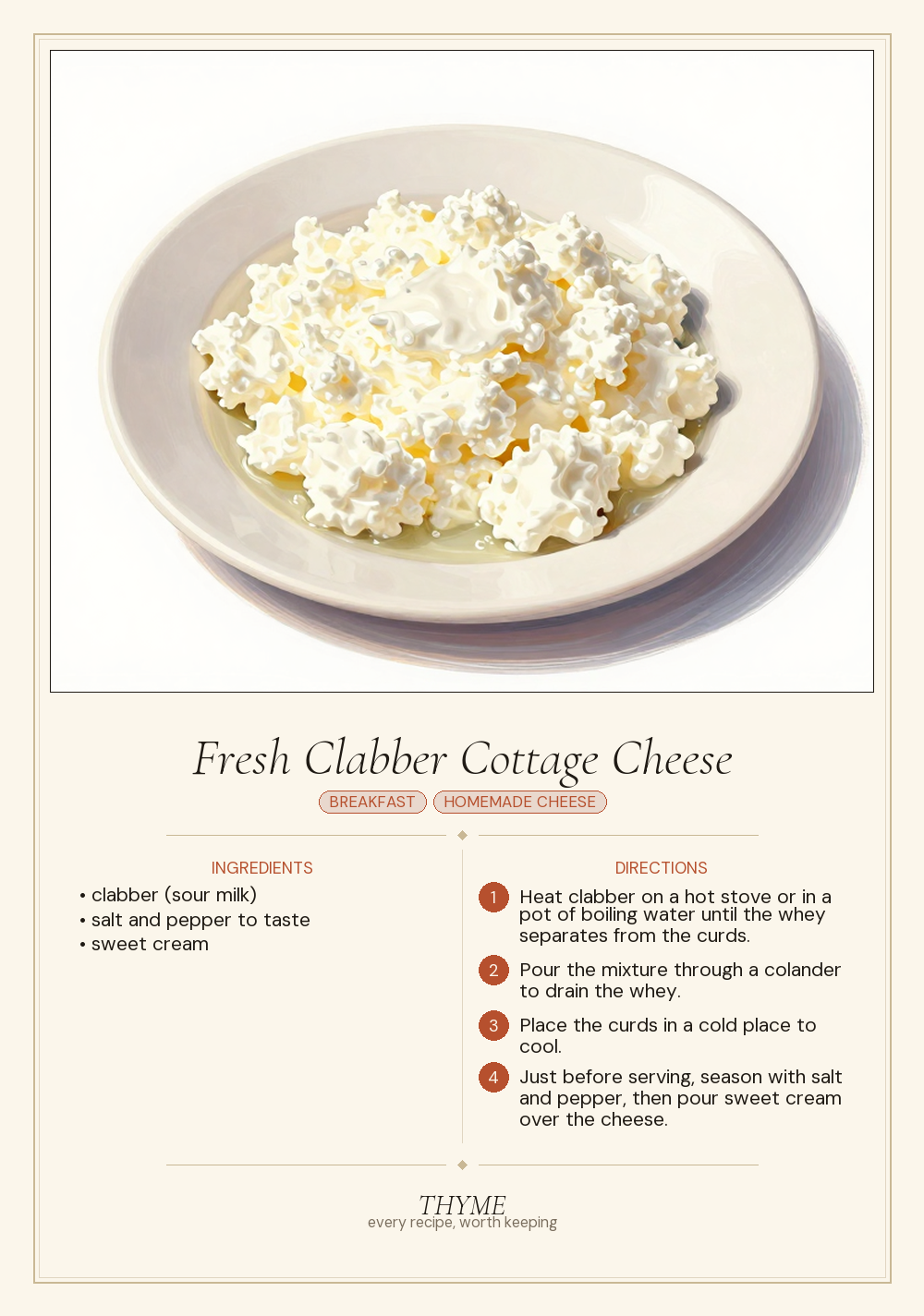 Fresh Clabber Cottage Cheese