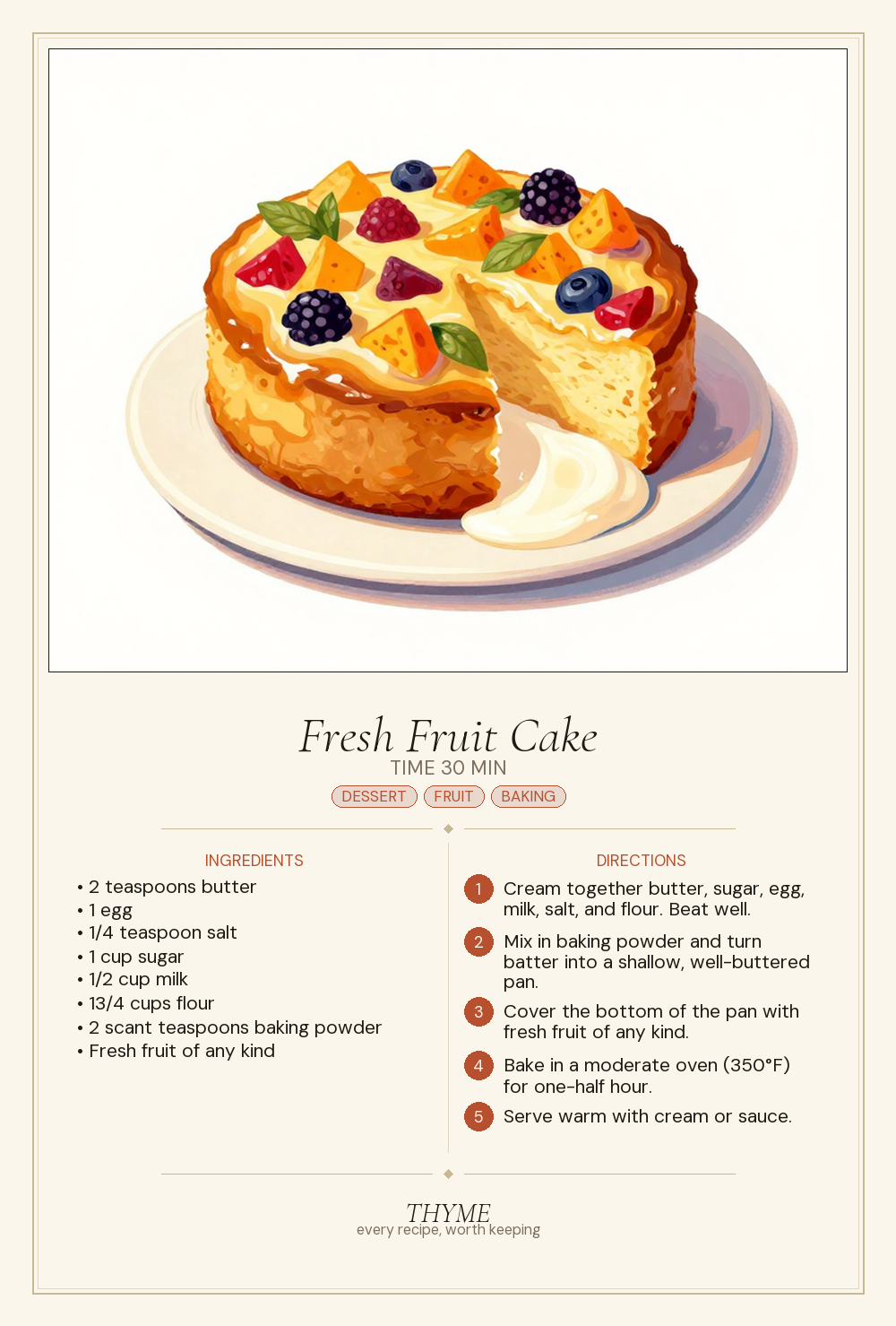 Fresh Fruit Cake
