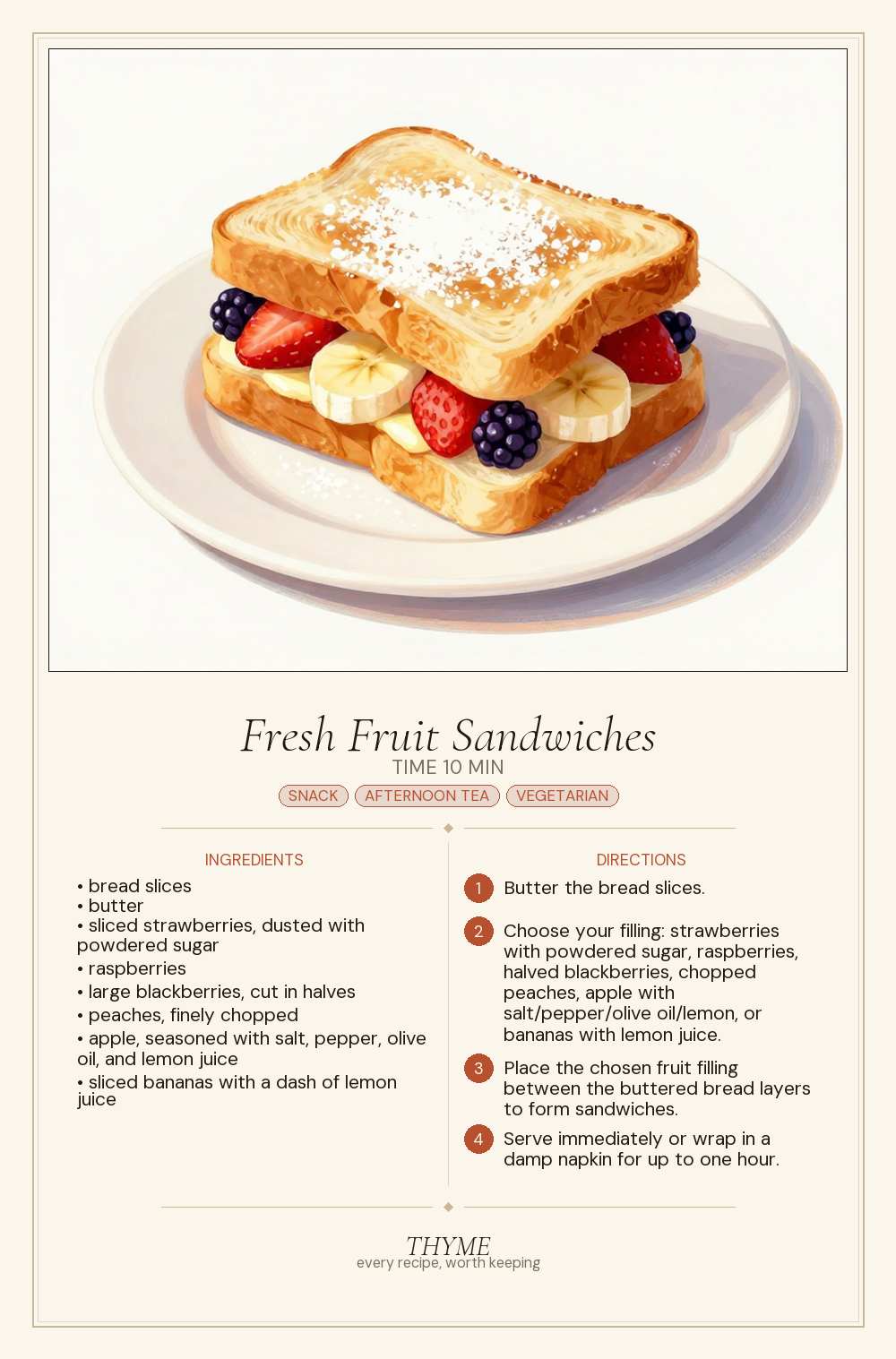 Fresh Fruit Sandwiches