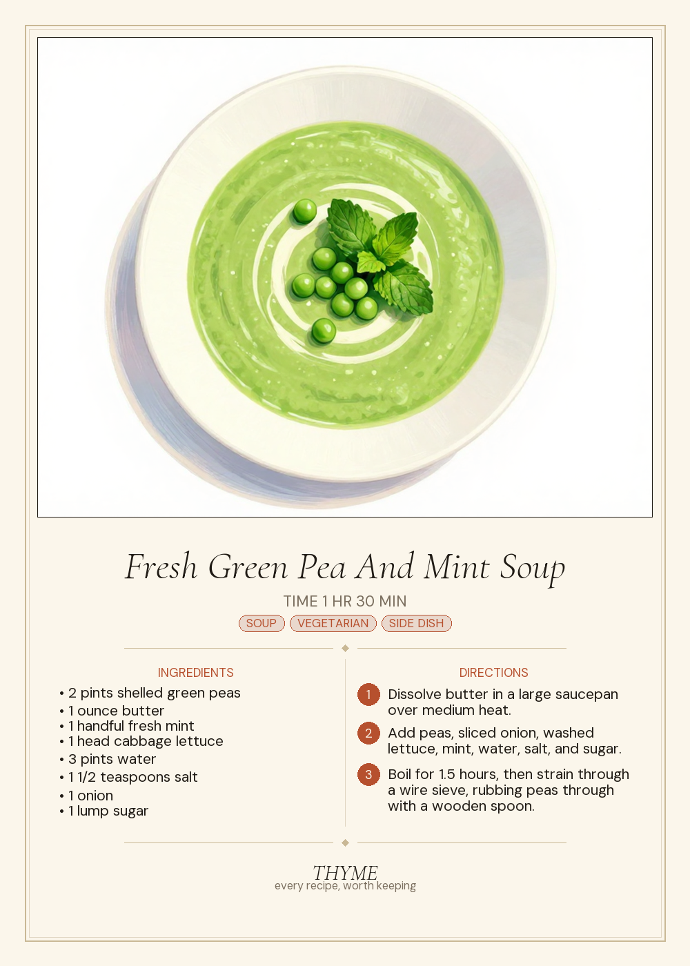 Fresh Green Pea And Mint Soup