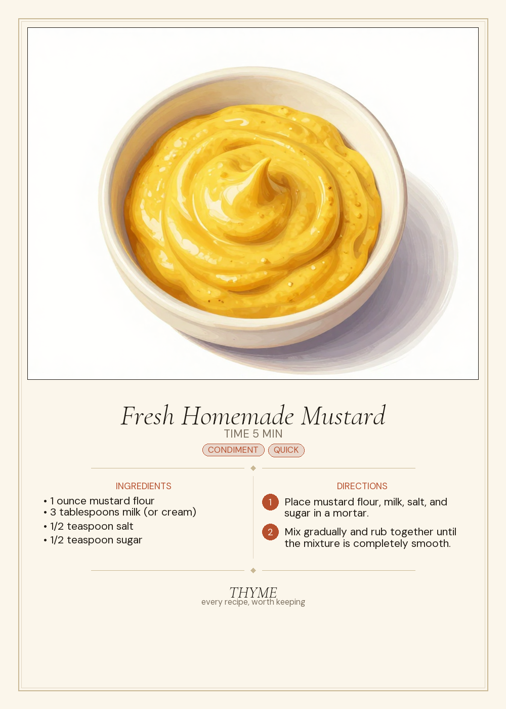 Fresh Homemade Mustard
