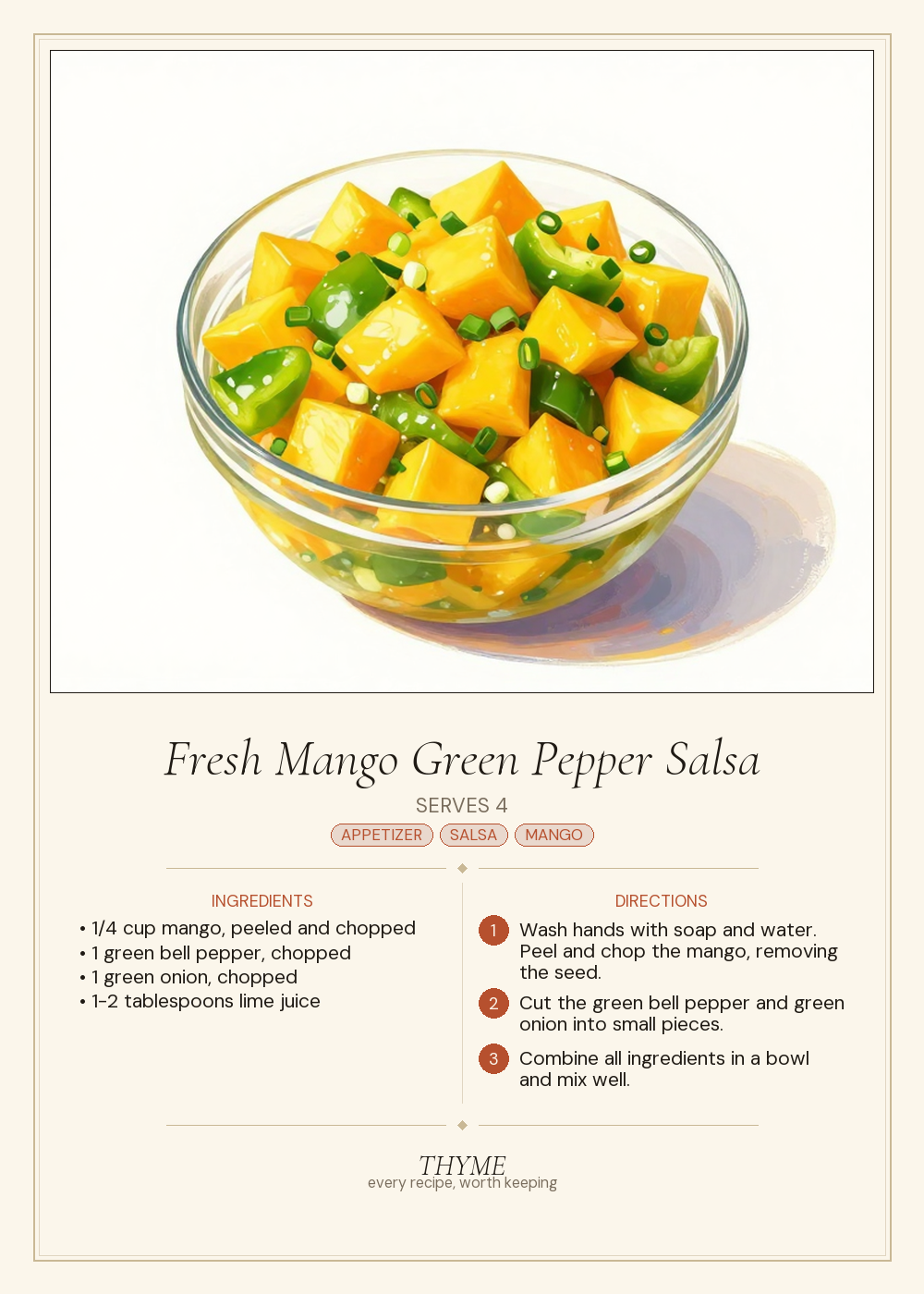 Fresh Mango Green Pepper Salsa