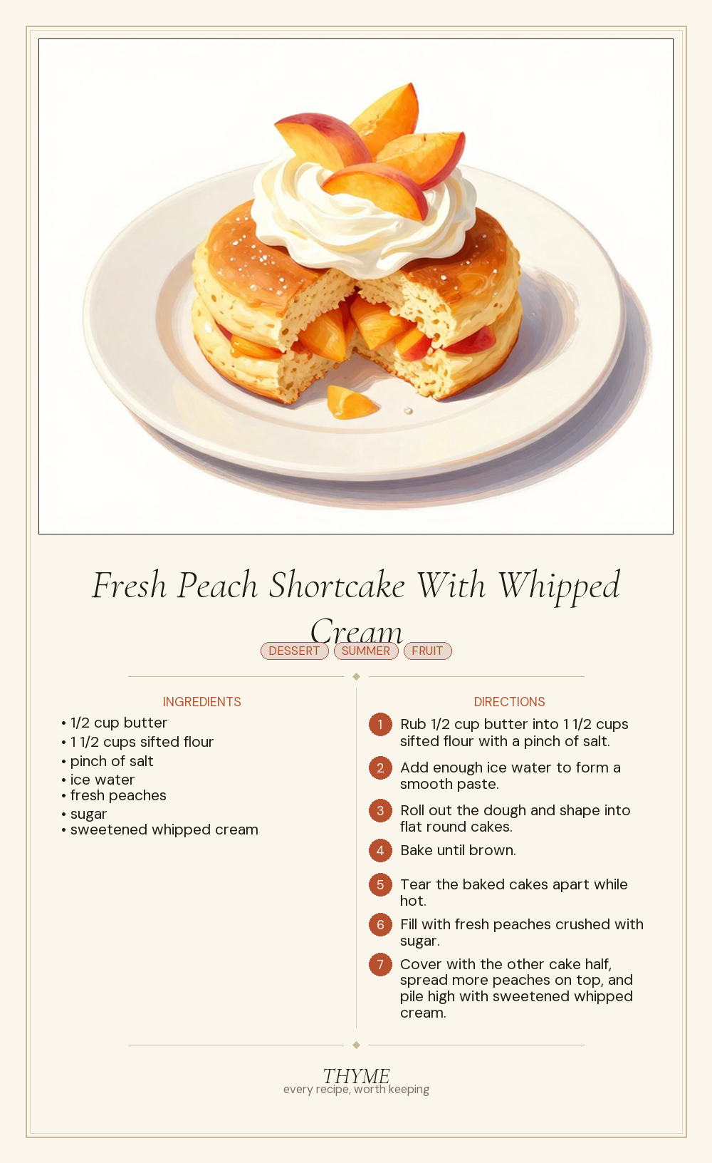 Fresh Peach Shortcake With Whipped Cream