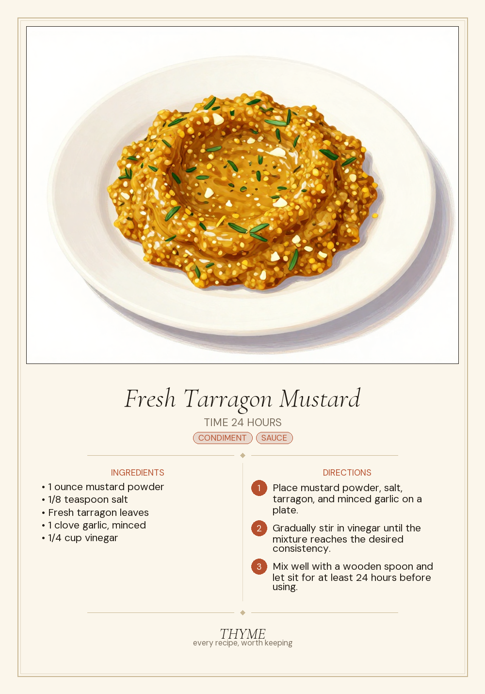 Fresh Tarragon Mustard