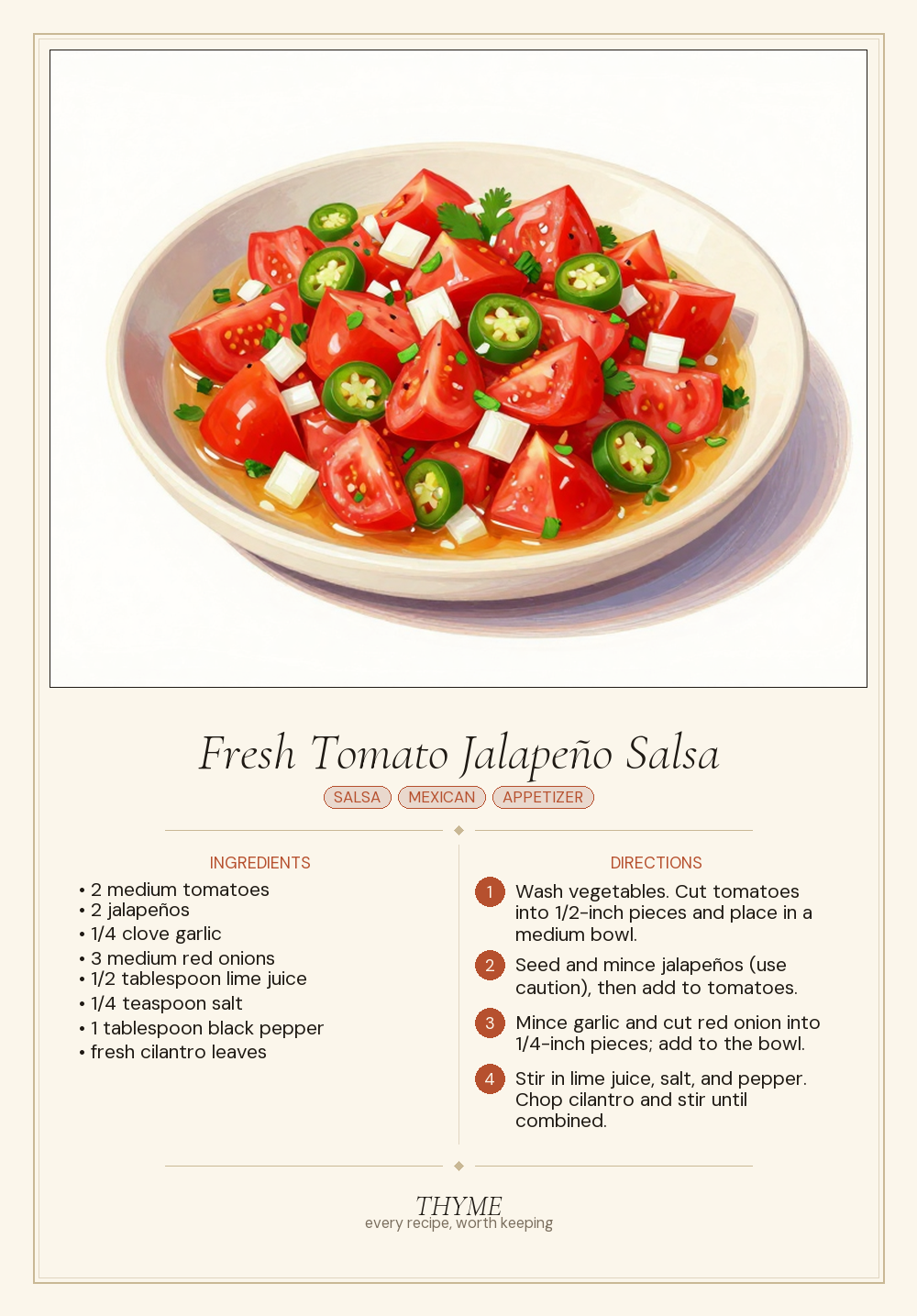Fresh Tomato Jalapeño Salsa