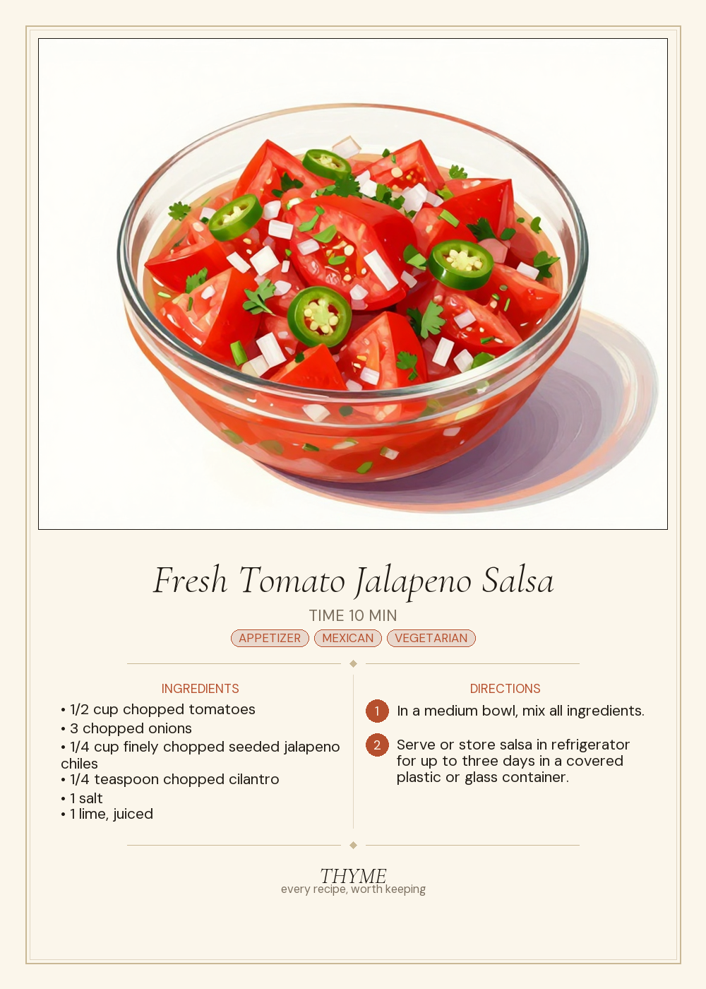 Fresh Tomato Jalapeno Salsa
