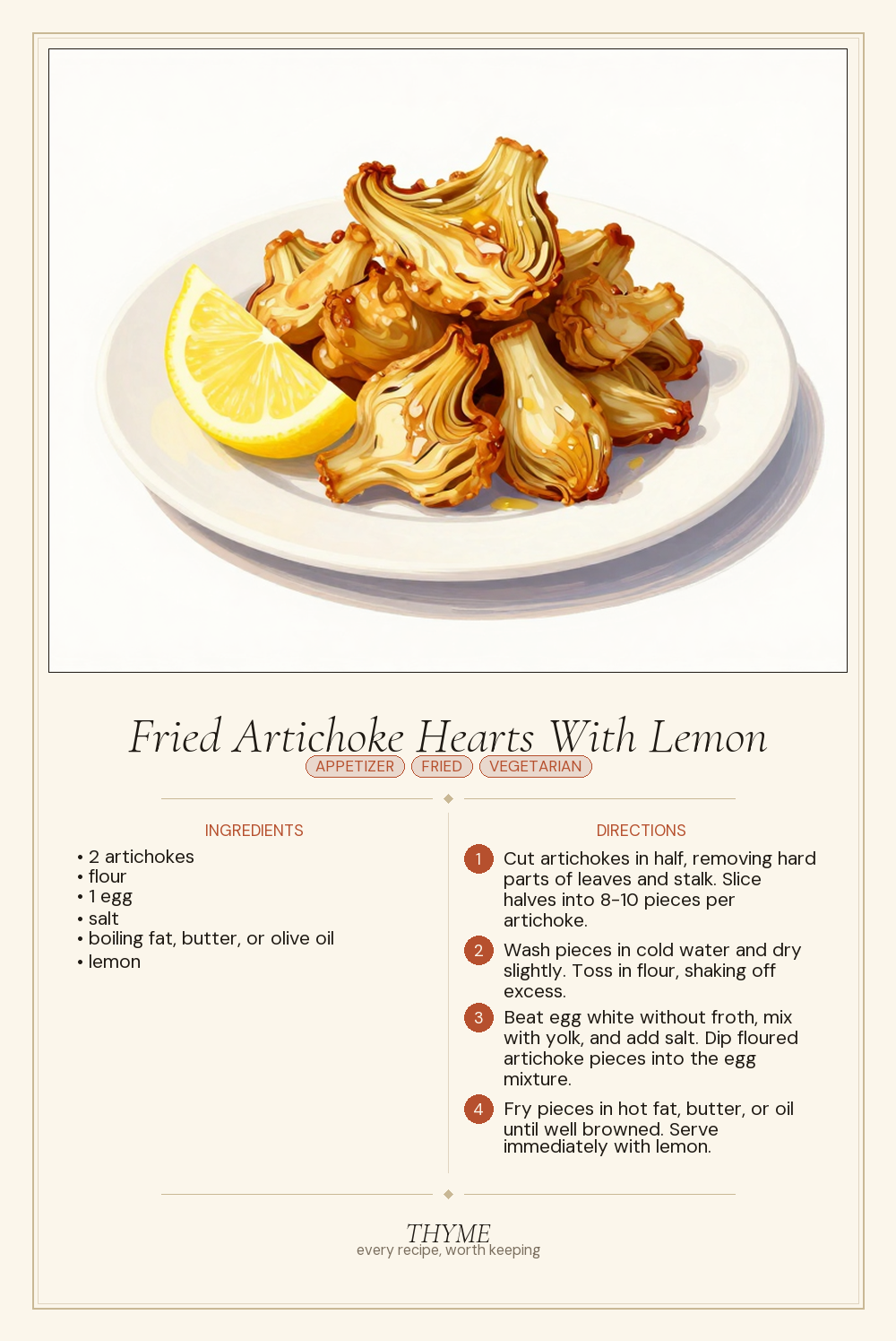 Fried Artichoke Hearts With Lemon