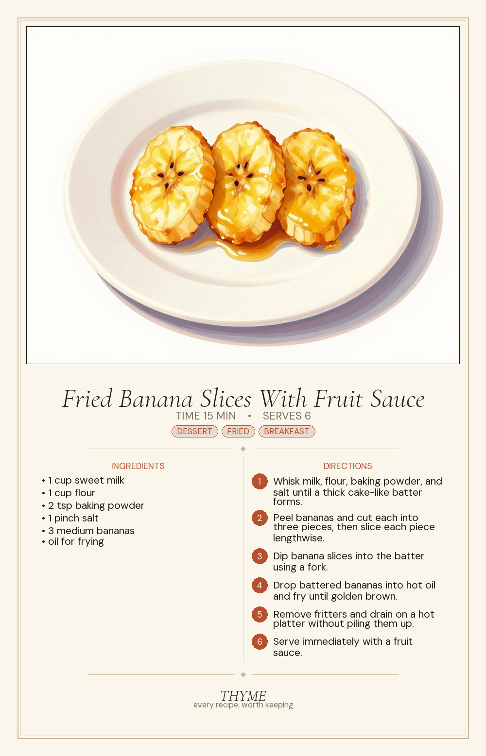Fried Banana Slices With Fruit Sauce