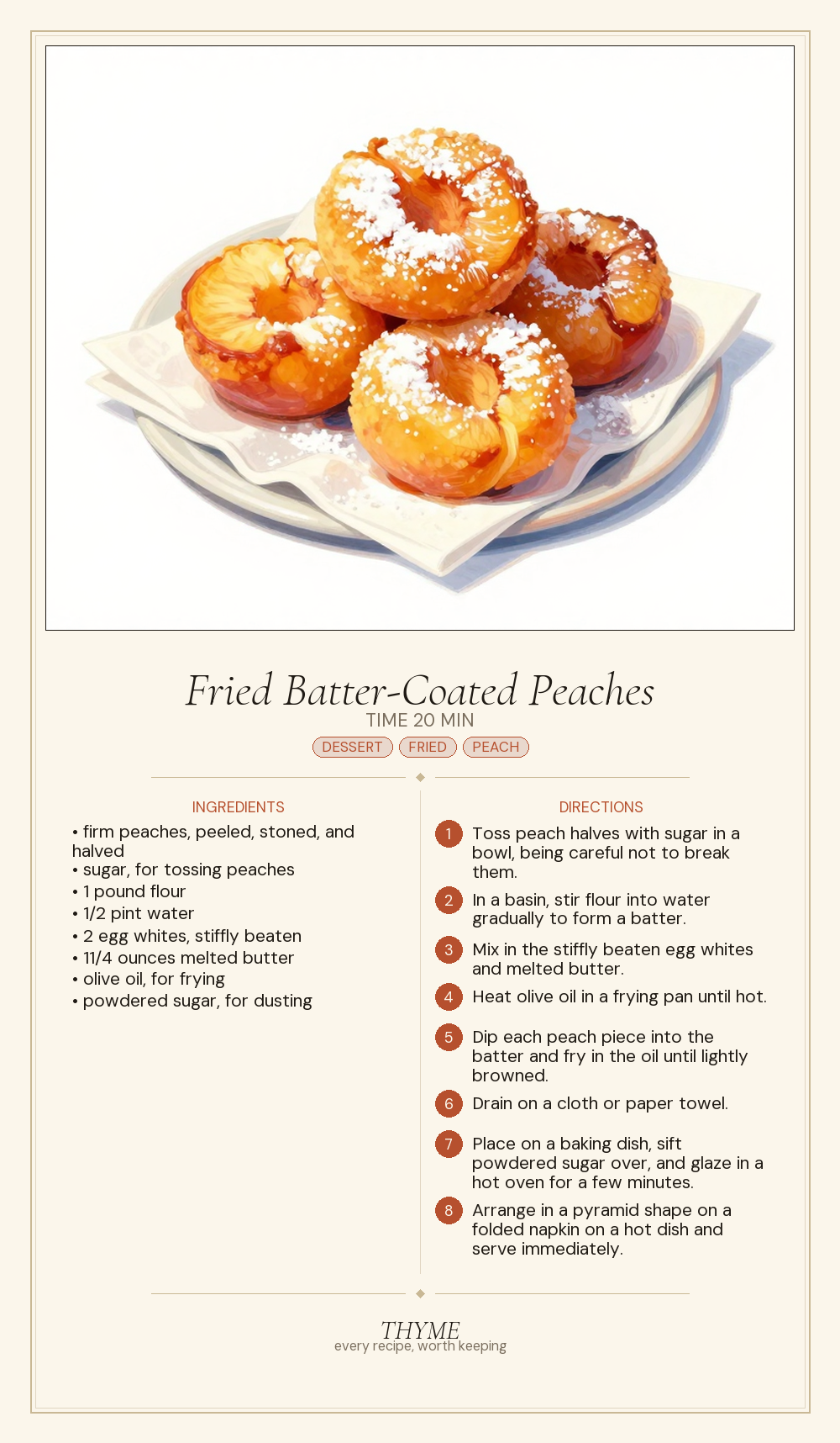 Fried Batter-Coated Peaches
