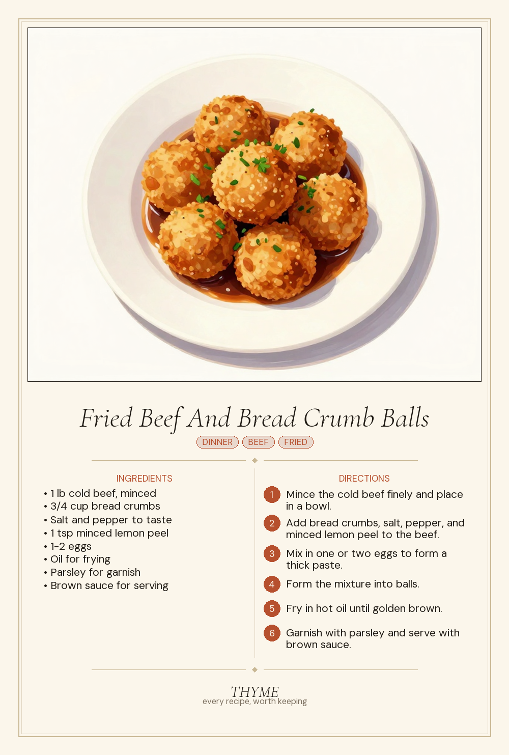 Fried Beef And Bread Crumb Balls