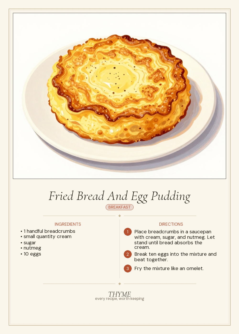 Fried Bread And Egg Pudding