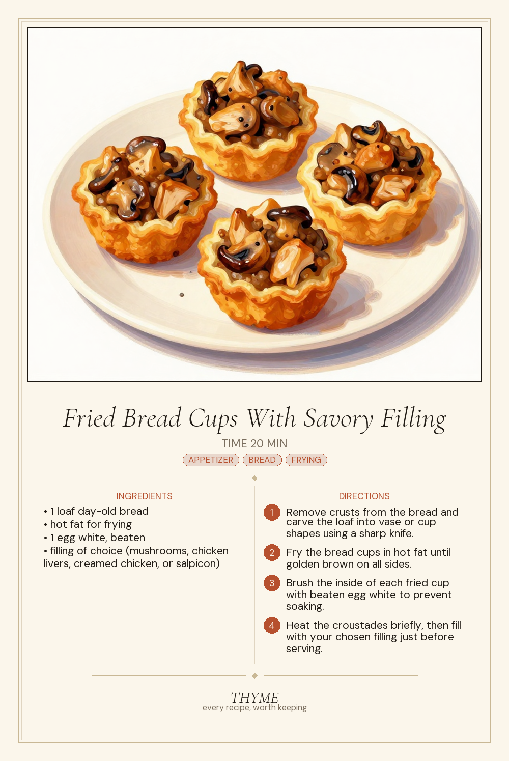 Fried Bread Cups With Savory Filling