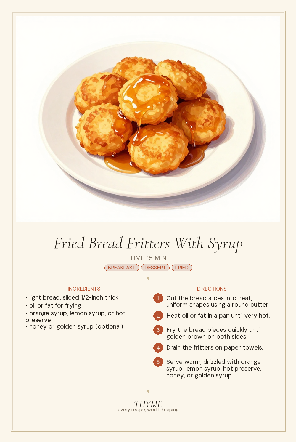 Fried Bread Fritters With Syrup
