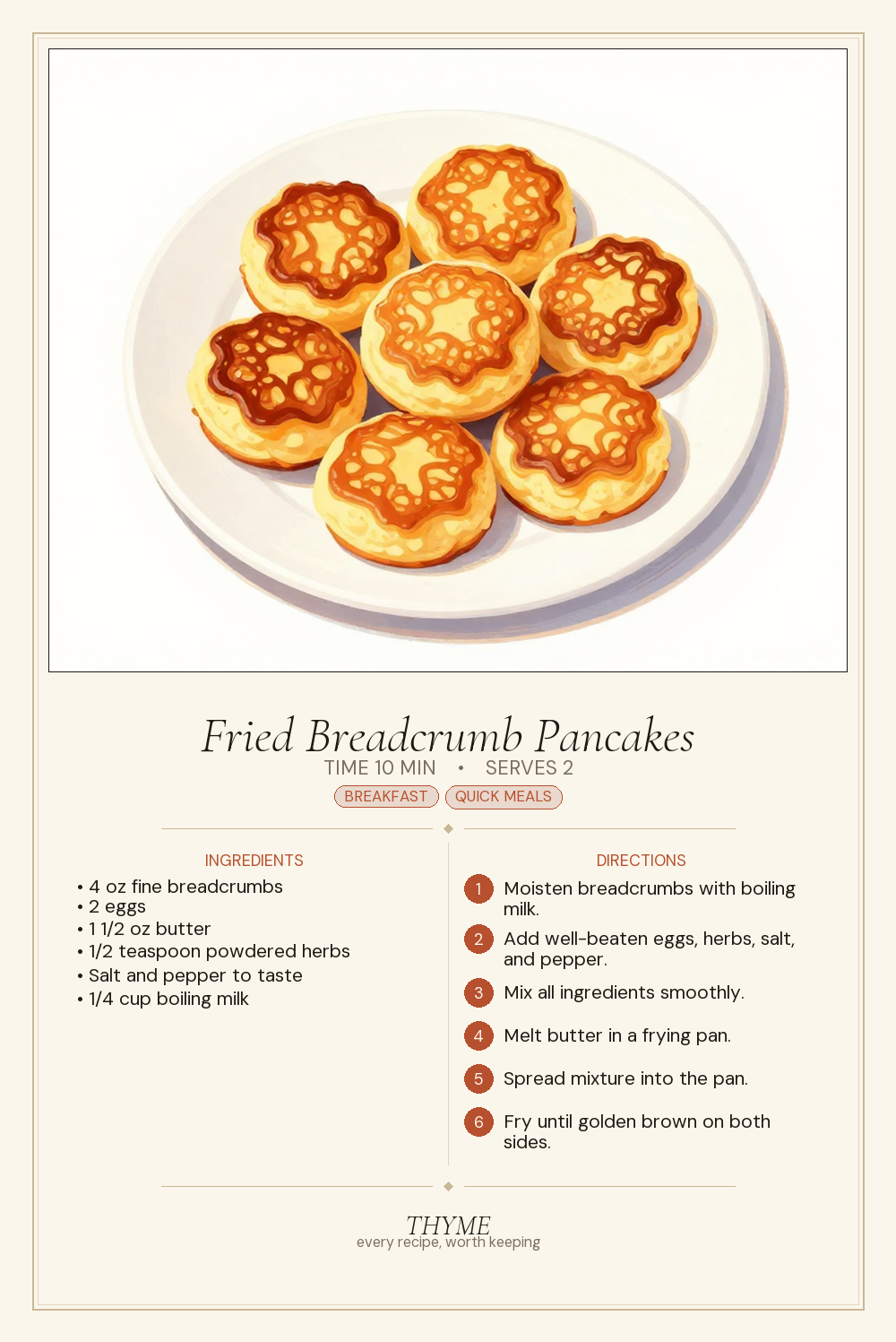 Fried Breadcrumb Pancakes