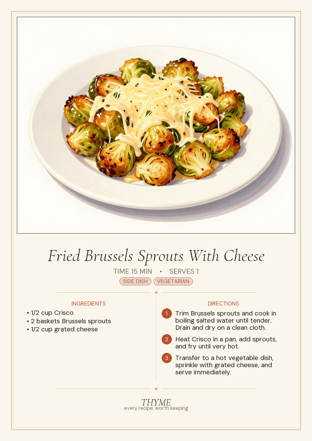 Fried Brussels Sprouts With Cheese