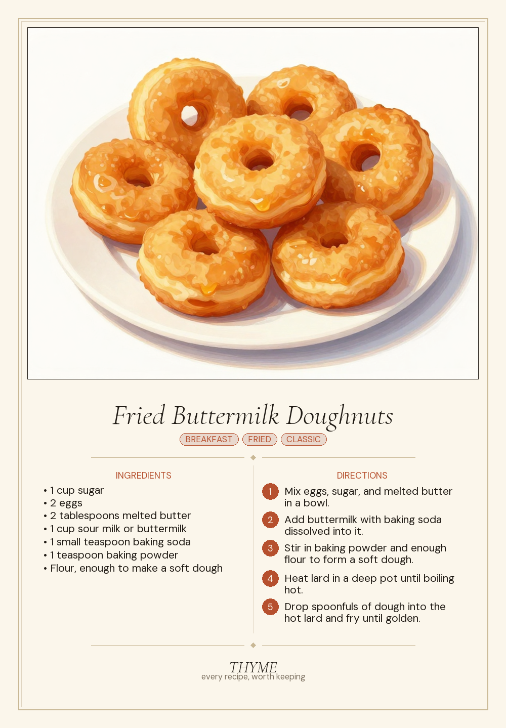 Fried Buttermilk Doughnuts