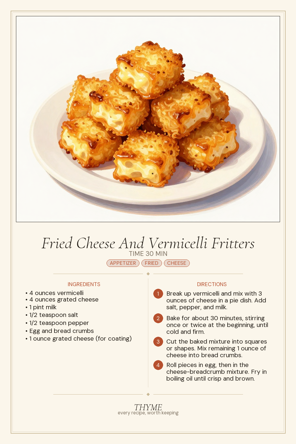 Fried Cheese And Vermicelli Fritters