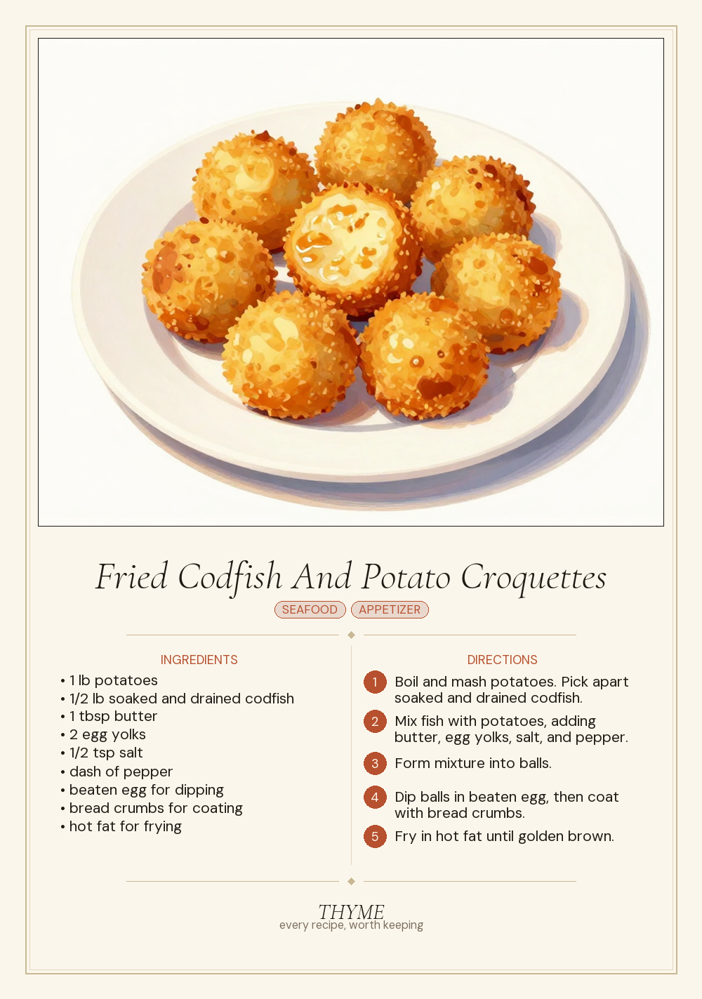 Fried Codfish And Potato Croquettes