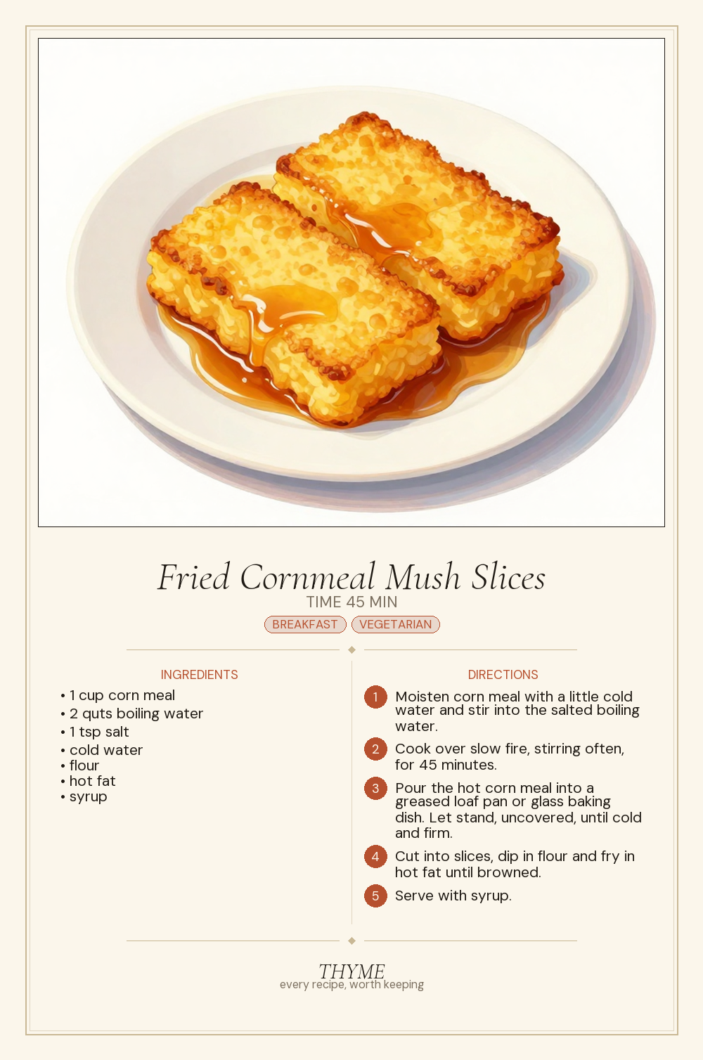 Fried Cornmeal Mush Slices