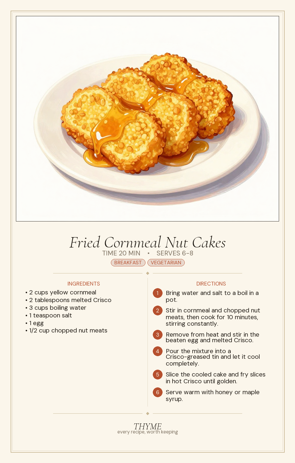 Fried Cornmeal Nut Cakes