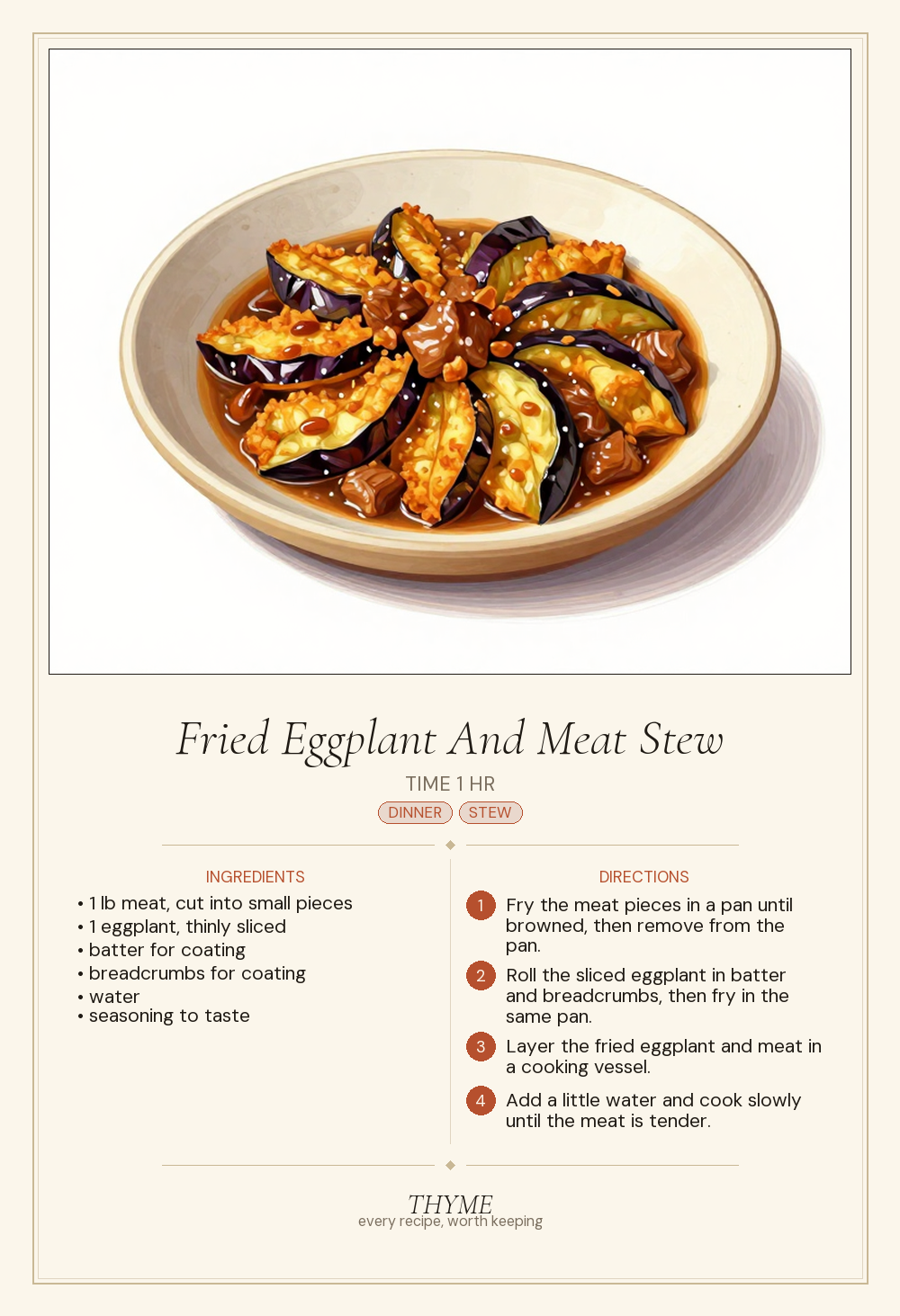 Fried Eggplant And Meat Stew