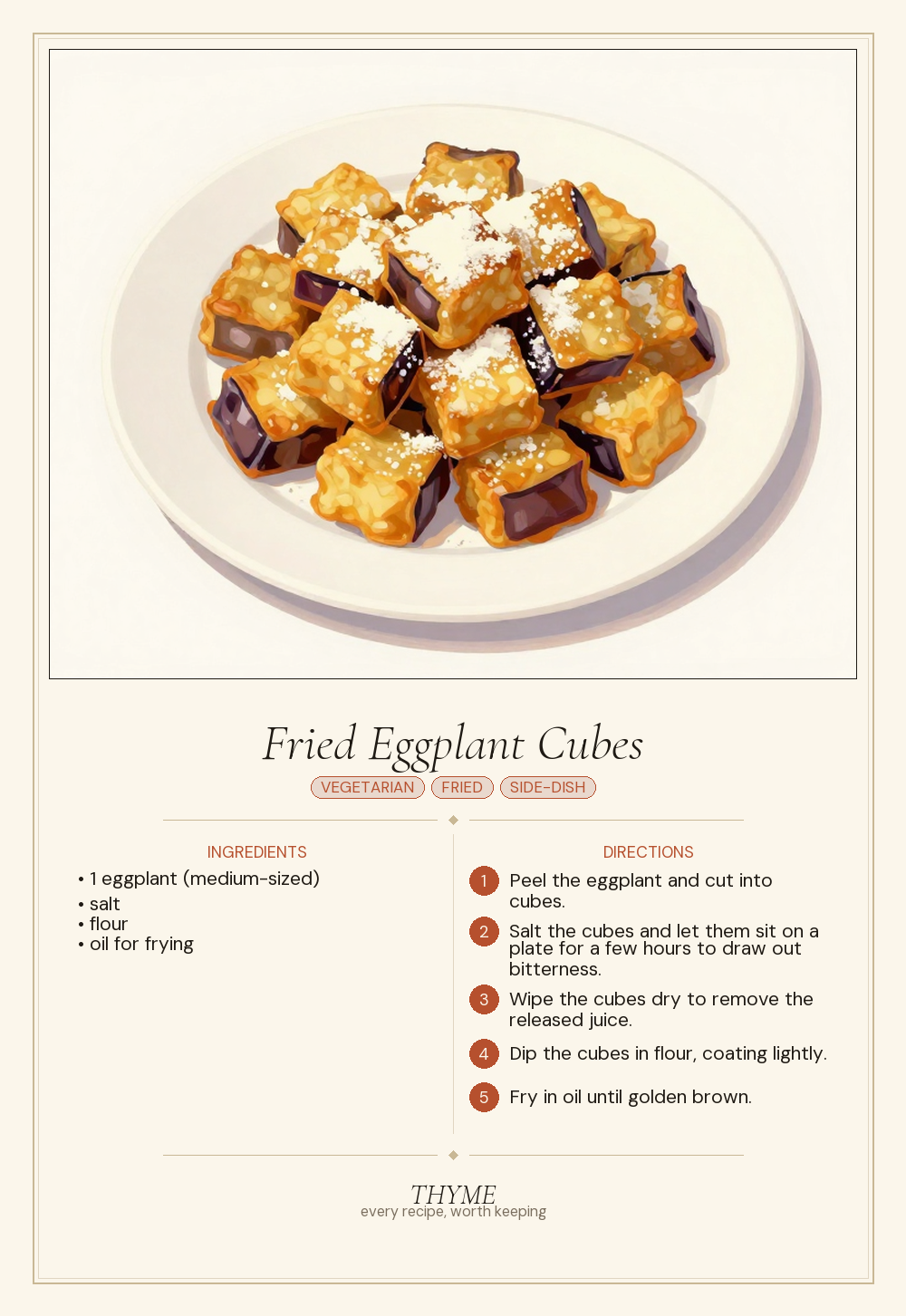 Fried Eggplant Cubes