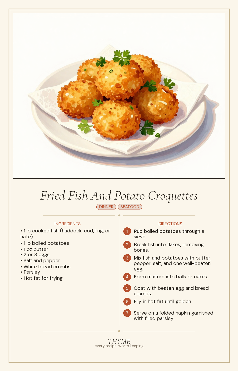 Fried Fish And Potato Croquettes