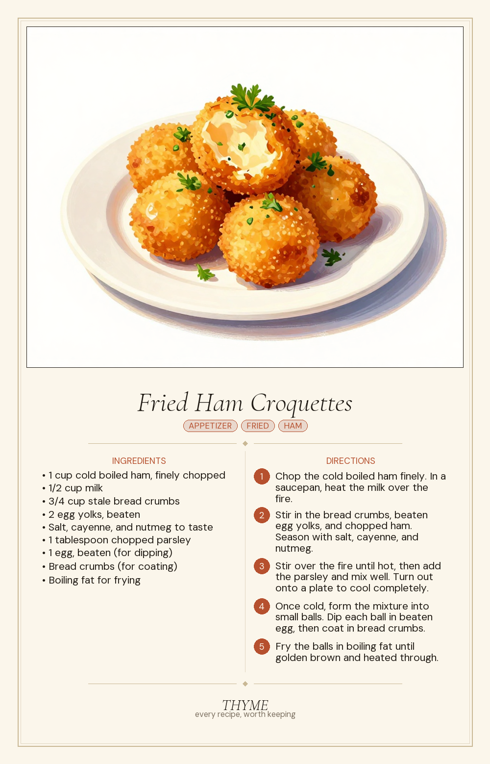 Fried Ham Croquettes