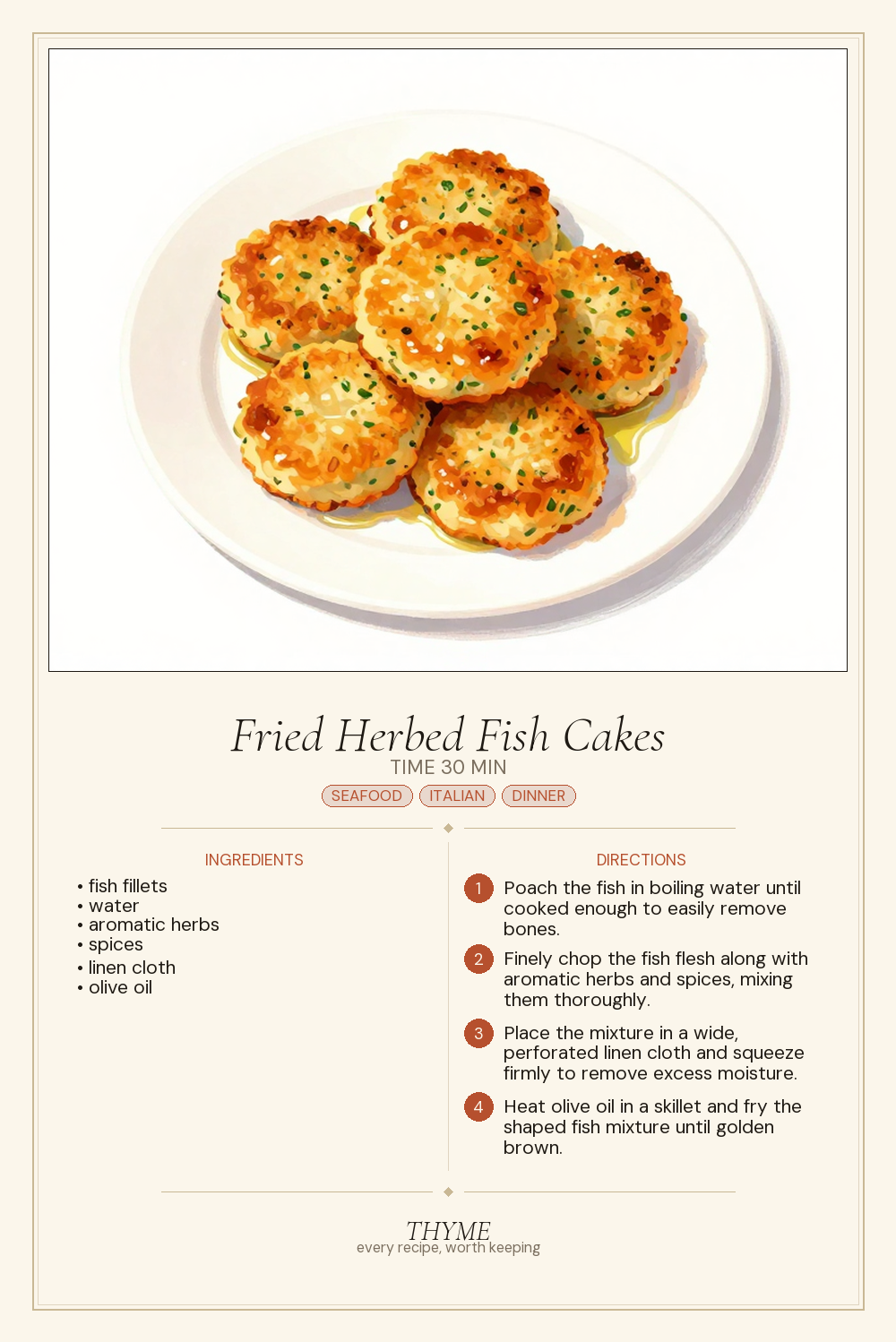 Fried Herbed Fish Cakes