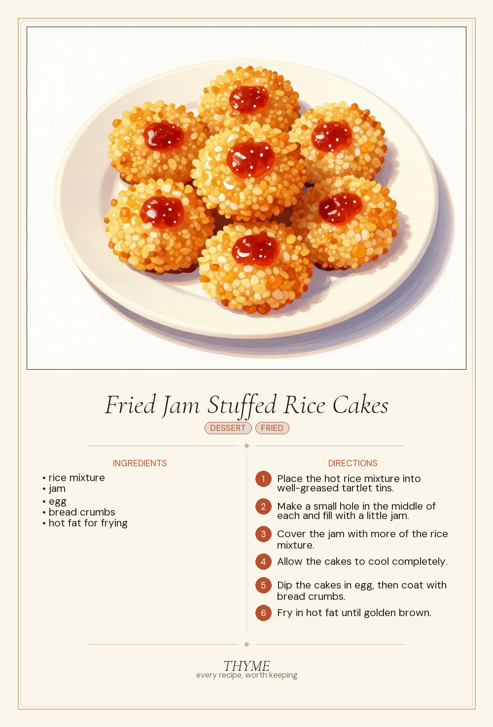 Fried Jam Stuffed Rice Cakes