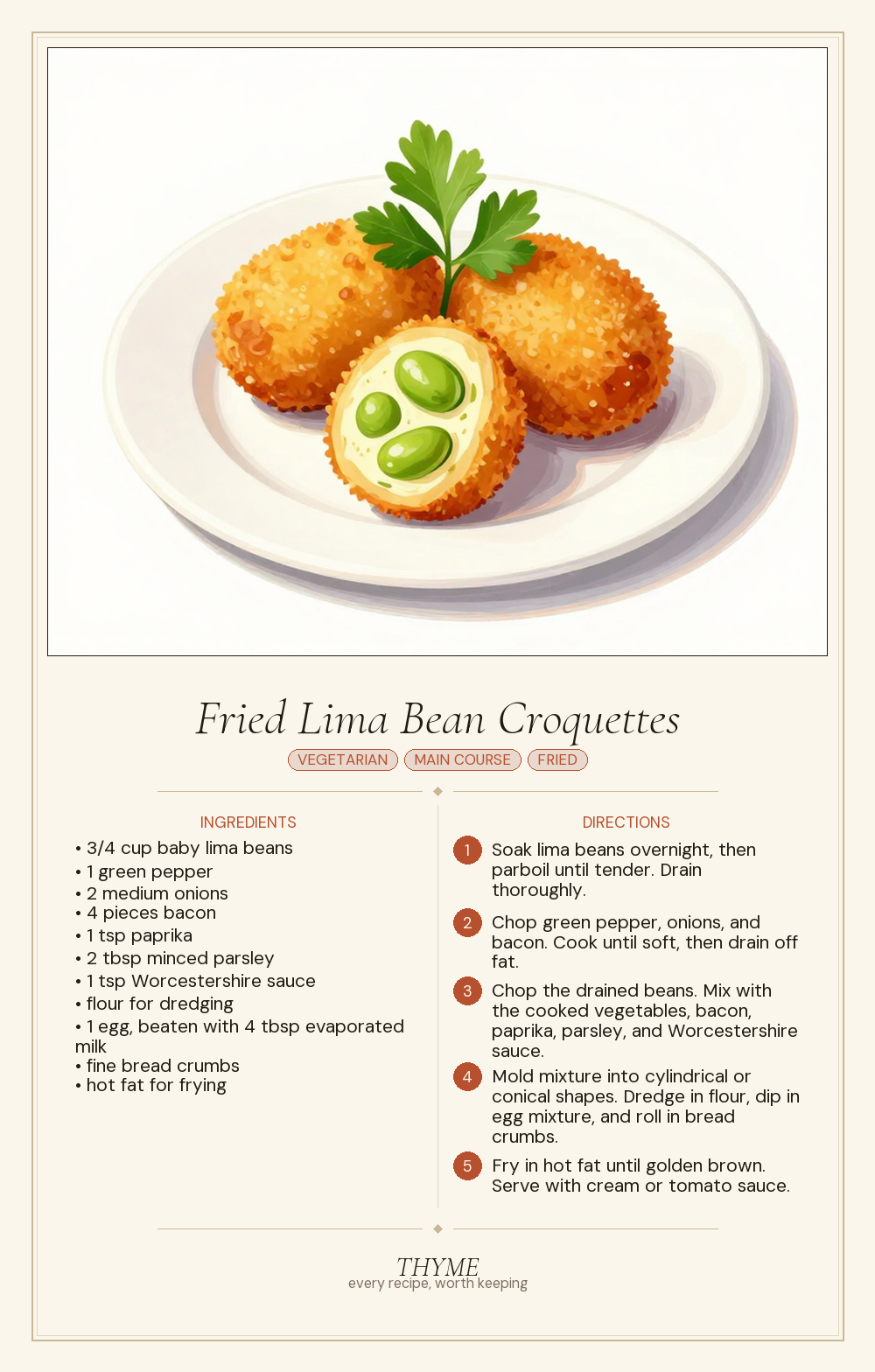 Fried Lima Bean Croquettes