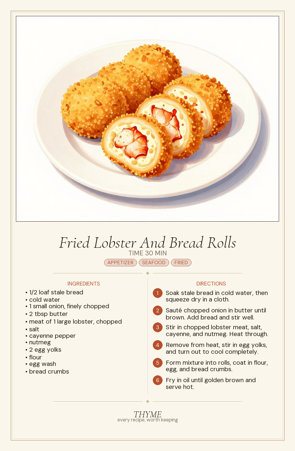 Fried Lobster And Bread Rolls