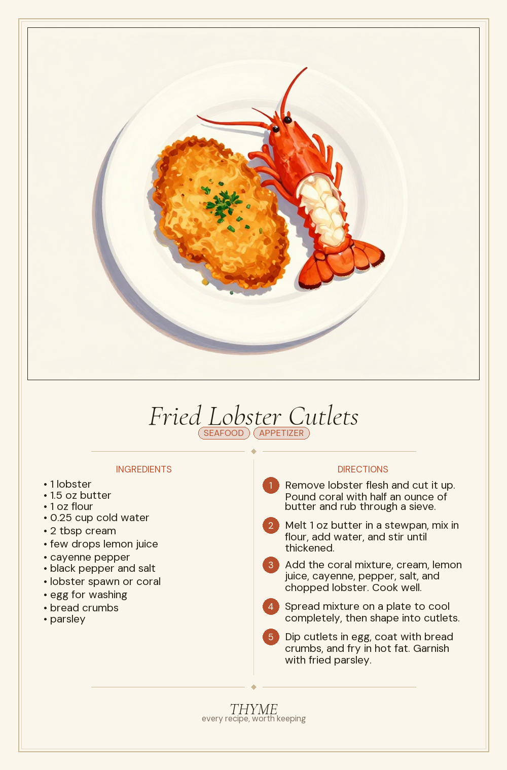 Fried Lobster Cutlets