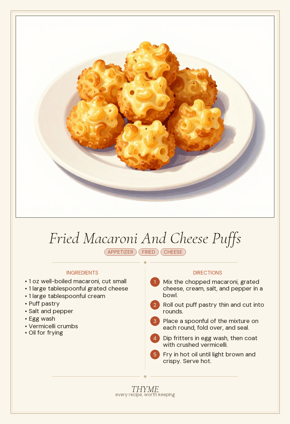 Fried Macaroni And Cheese Puffs