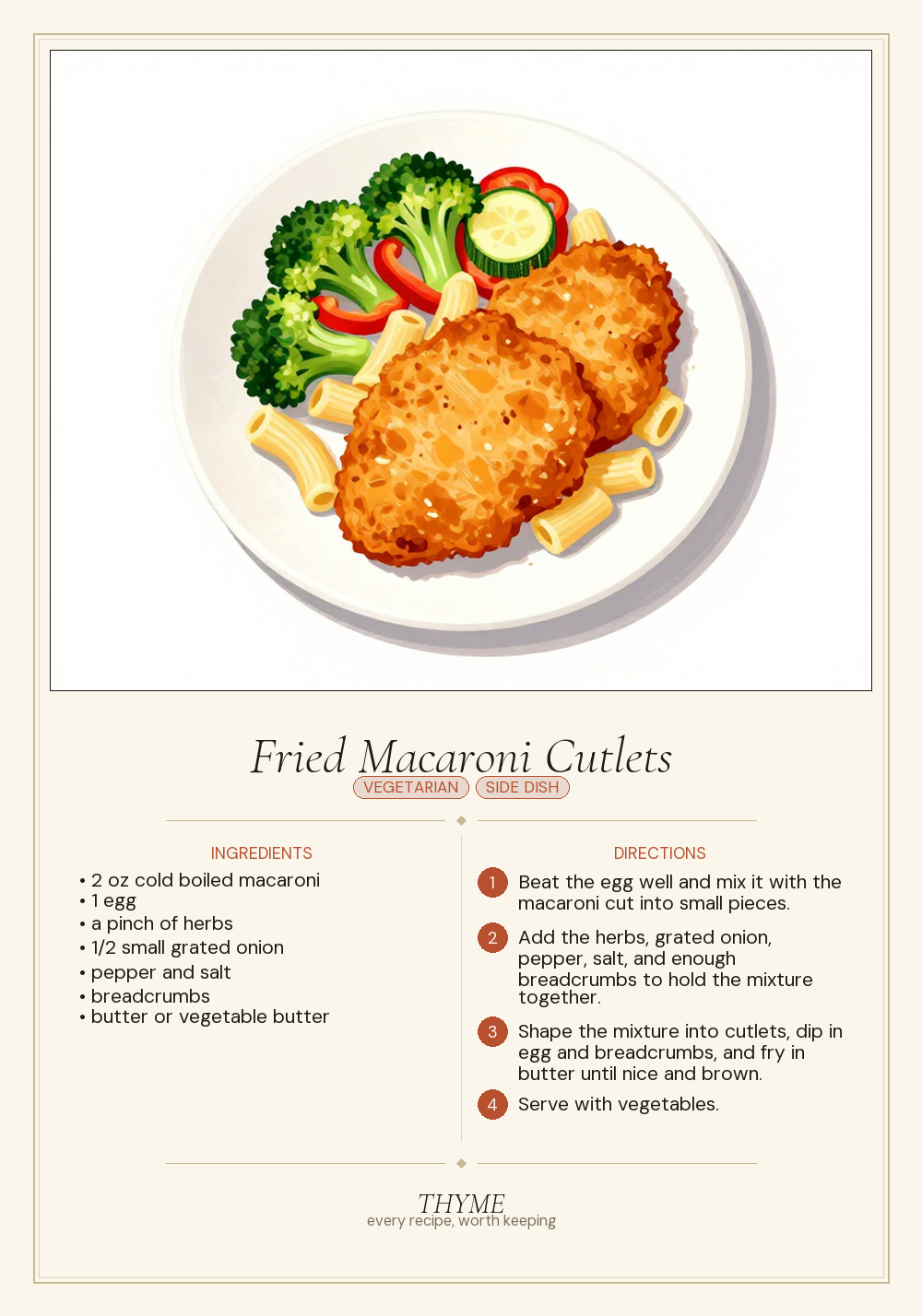 Fried Macaroni Cutlets