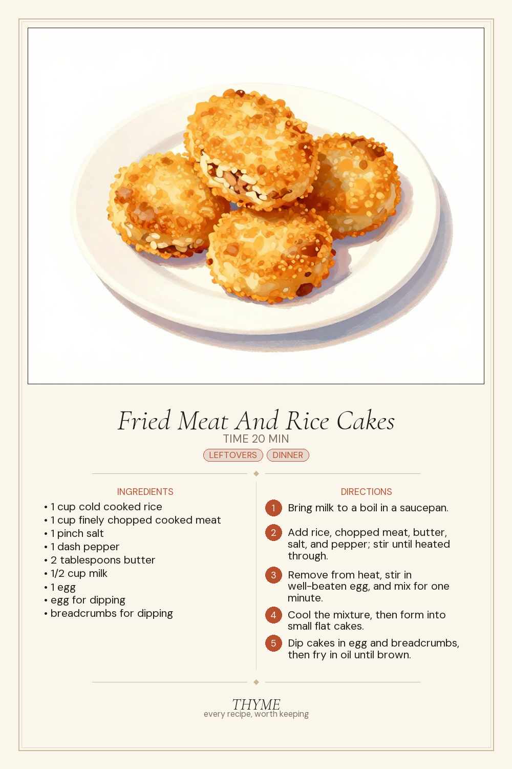 Fried Meat And Rice Cakes