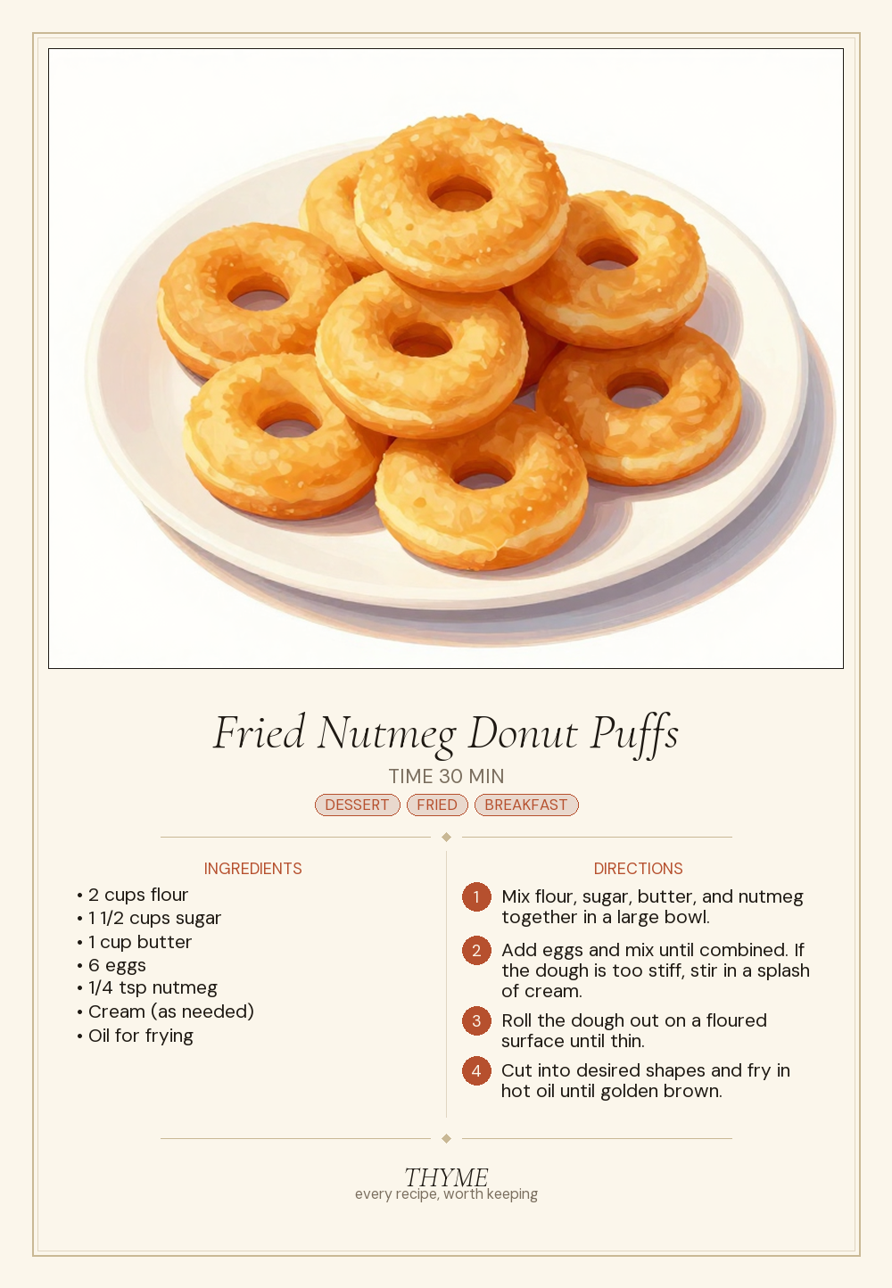 Fried Nutmeg Donut Puffs