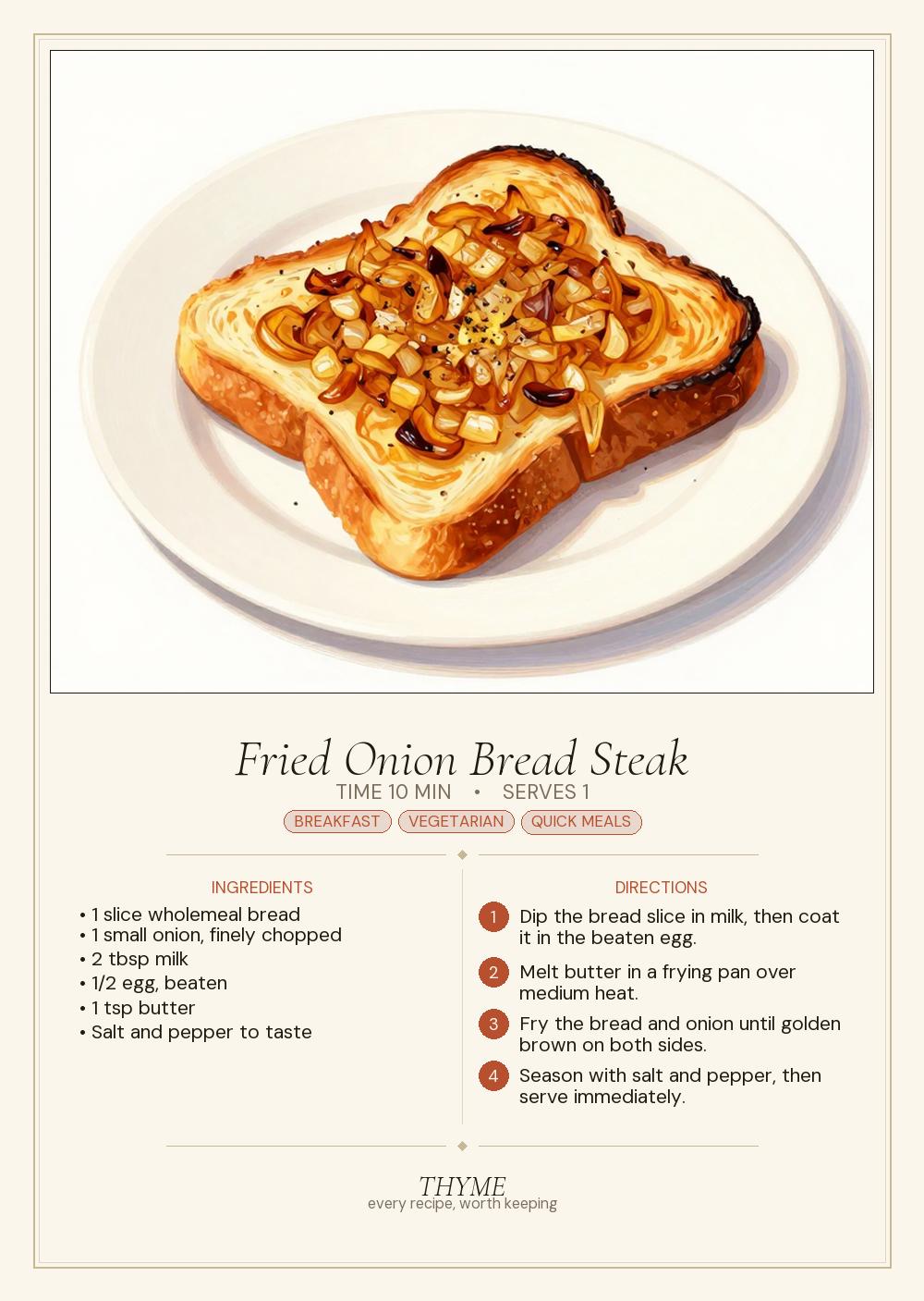 Fried Onion Bread Steak