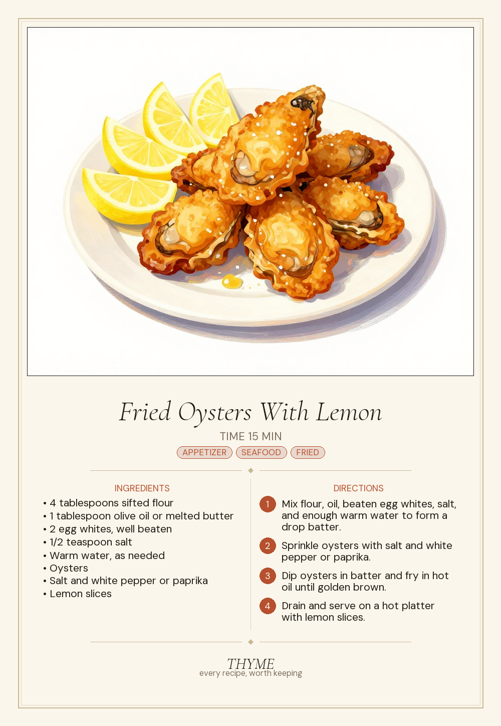 Fried Oysters With Lemon