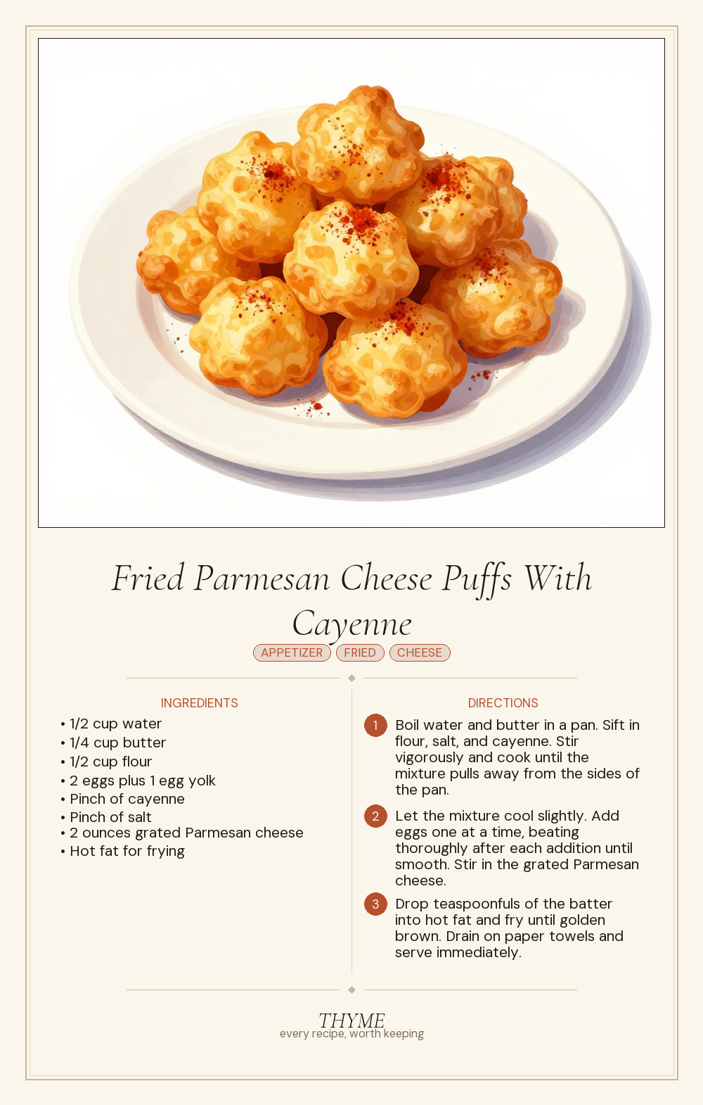 Fried Parmesan Cheese Puffs With Cayenne