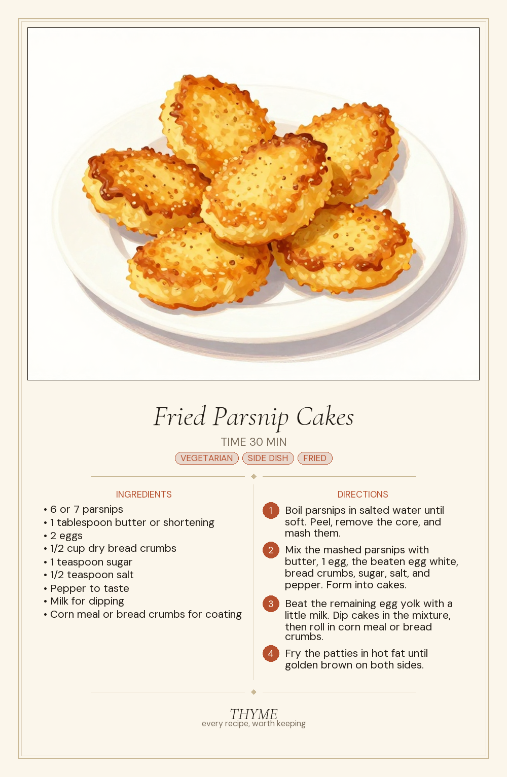 Fried Parsnip Cakes