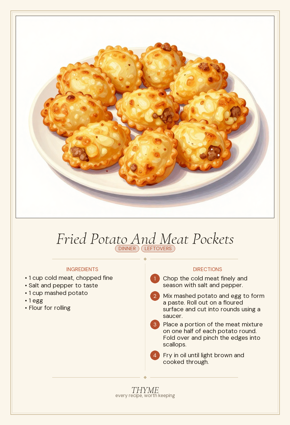 Fried Potato And Meat Pockets