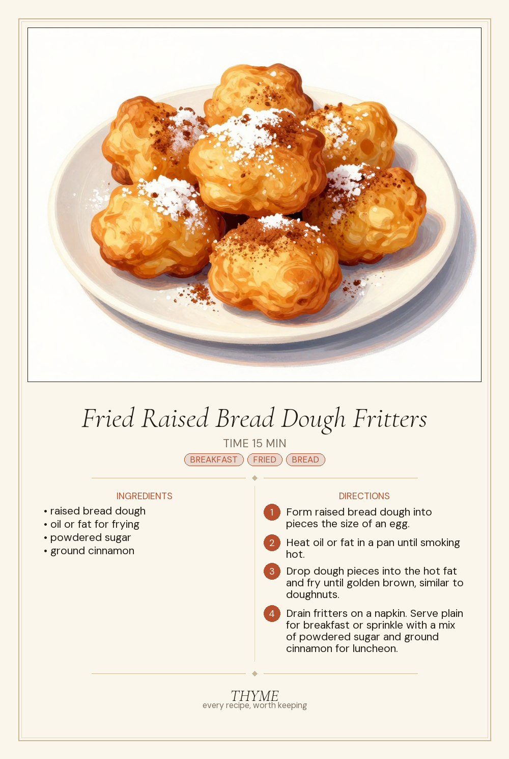 Fried Raised Bread Dough Fritters
