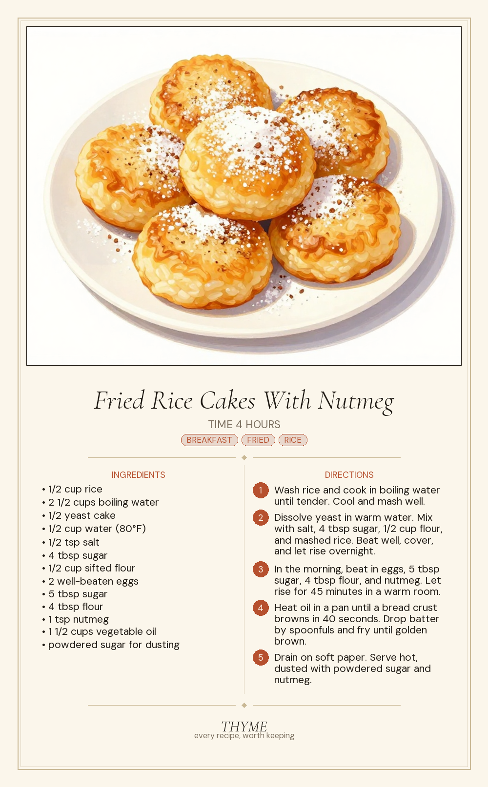 Fried Rice Cakes With Nutmeg