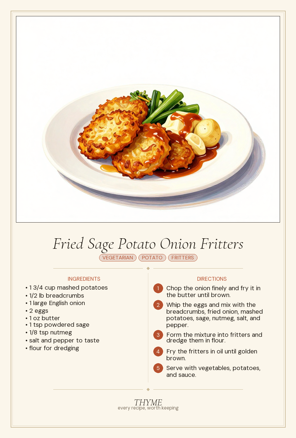 Fried Sage Potato Onion Fritters